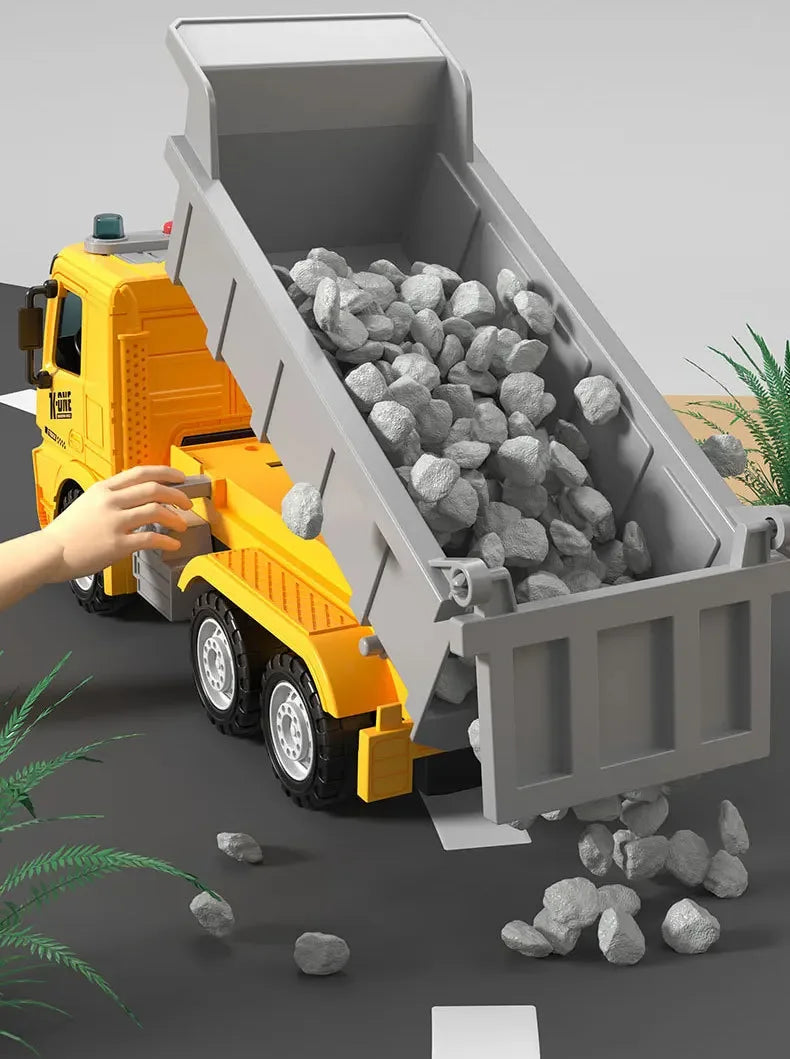 Haitai Large Engineering Toy Truck Boys Dump Truck Inertia Truck 3-6 Years Old Children Play Vehicles Spring Winding Cars
