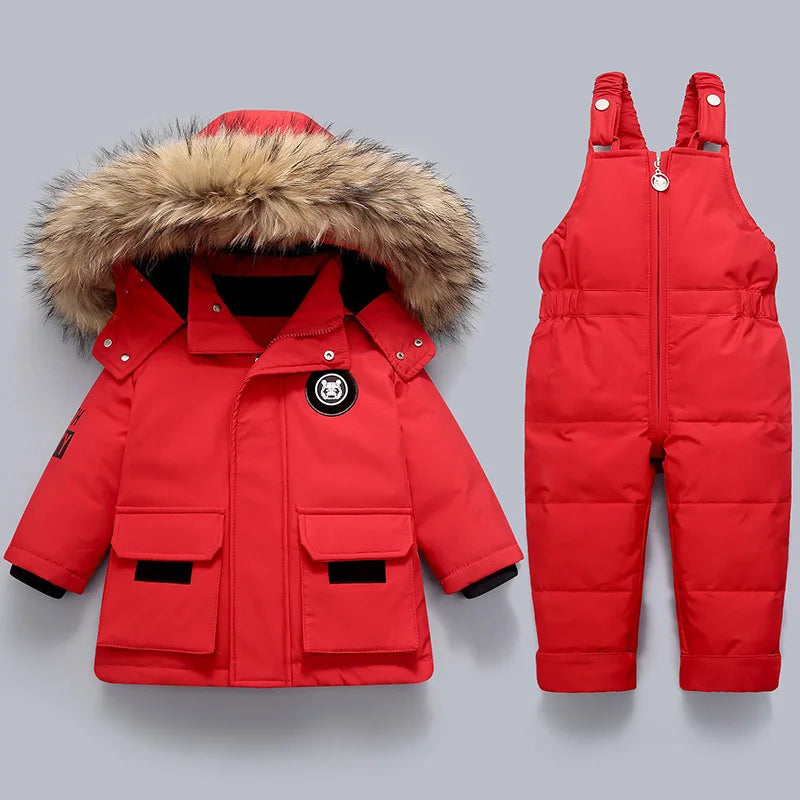 New Baby Winter Warm Down Jacket parka Boy Thicken Jumpsuit Infant coat toddler Girl Clothes Kids Snowsuit Children Clothing Set