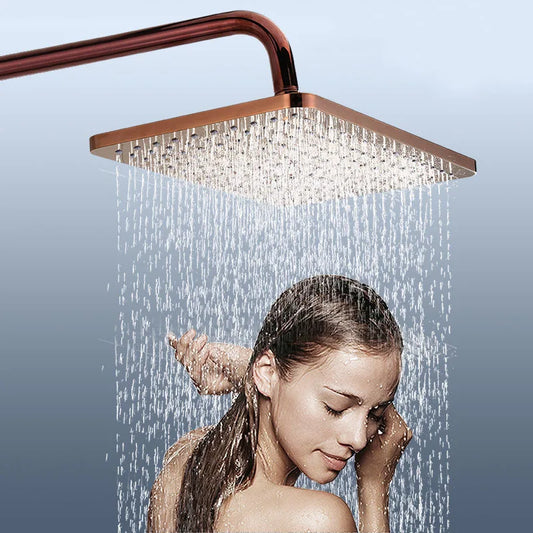 Hot Cold Digital Shower Set Rose Gold Bathroom Faucet 12 Inch Rainfall Shower Head Black Rose Gold Thermostatic Shower System