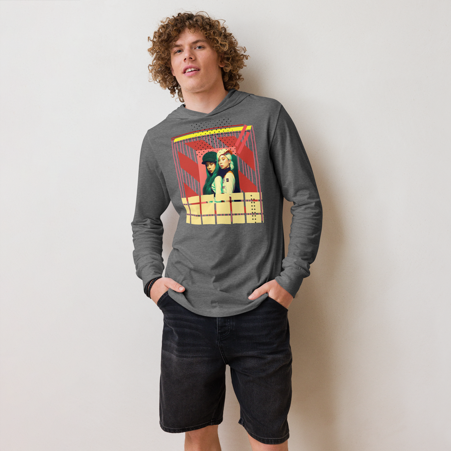 90'sRetro Hooded long-sleeve tee