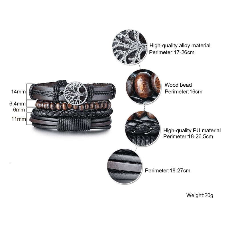 Tribal Wristbands 4Pcs/ Set