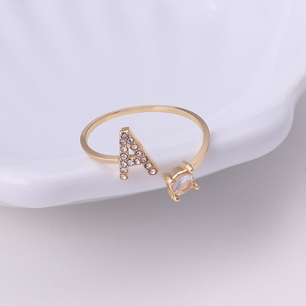 (Anillos.Mujer) Wedding Finger Jewelry.
- A-Z Letter Adjustable