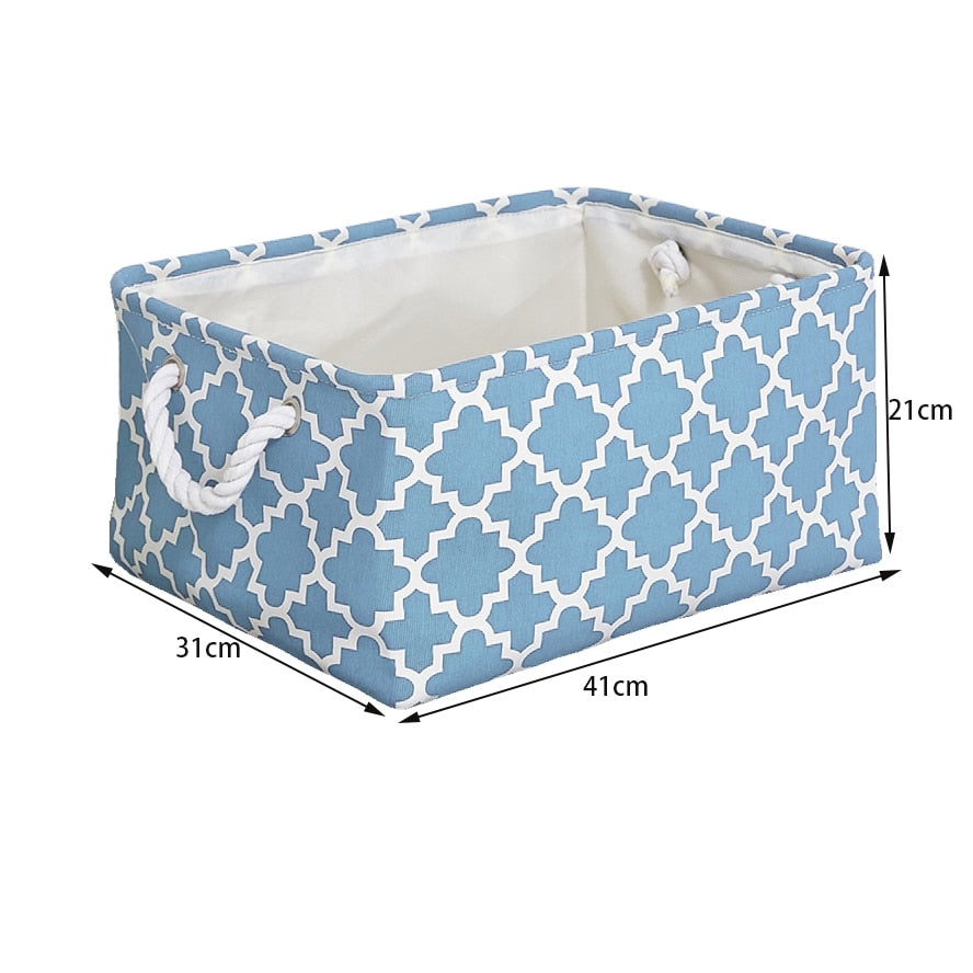 Cotton Linen Folding Storage Baskets.
-Kids Toys Organizer 
-Clothes
-Sundries
-Storage Box 
-Cabinet Storage Bag
- Laundry Basket