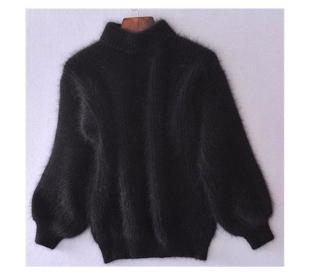 "Mohair" 
-Thicken Turtleneck
-Fashion Lantern Sleeve 
-Pullover