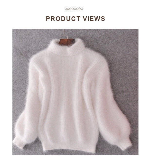 "Mohair" 
-Thicken Turtleneck
-Fashion Lantern Sleeve 
-Pullover