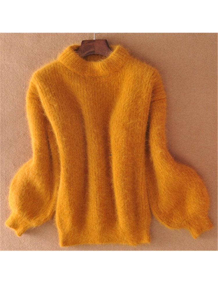 "Mohair" 
-Thicken Turtleneck
-Fashion Lantern Sleeve 
-Pullover