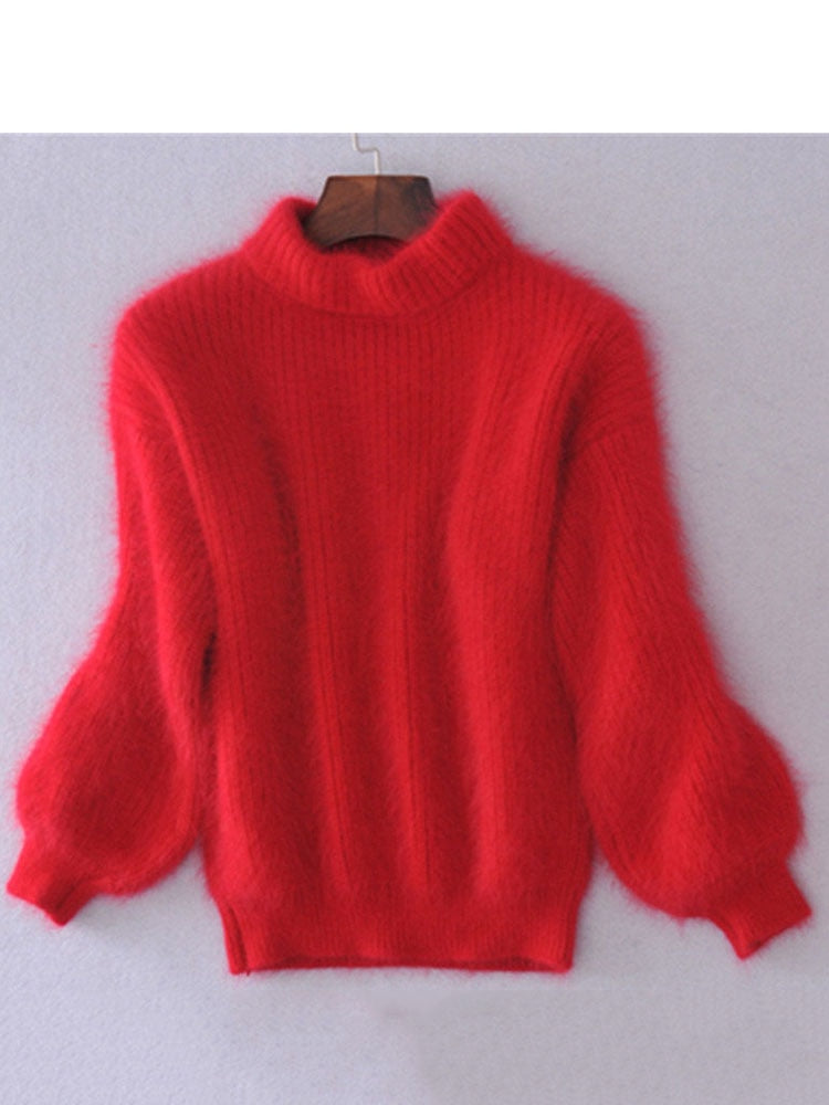 "Mohair" 
-Thicken Turtleneck
-Fashion Lantern Sleeve 
-Pullover