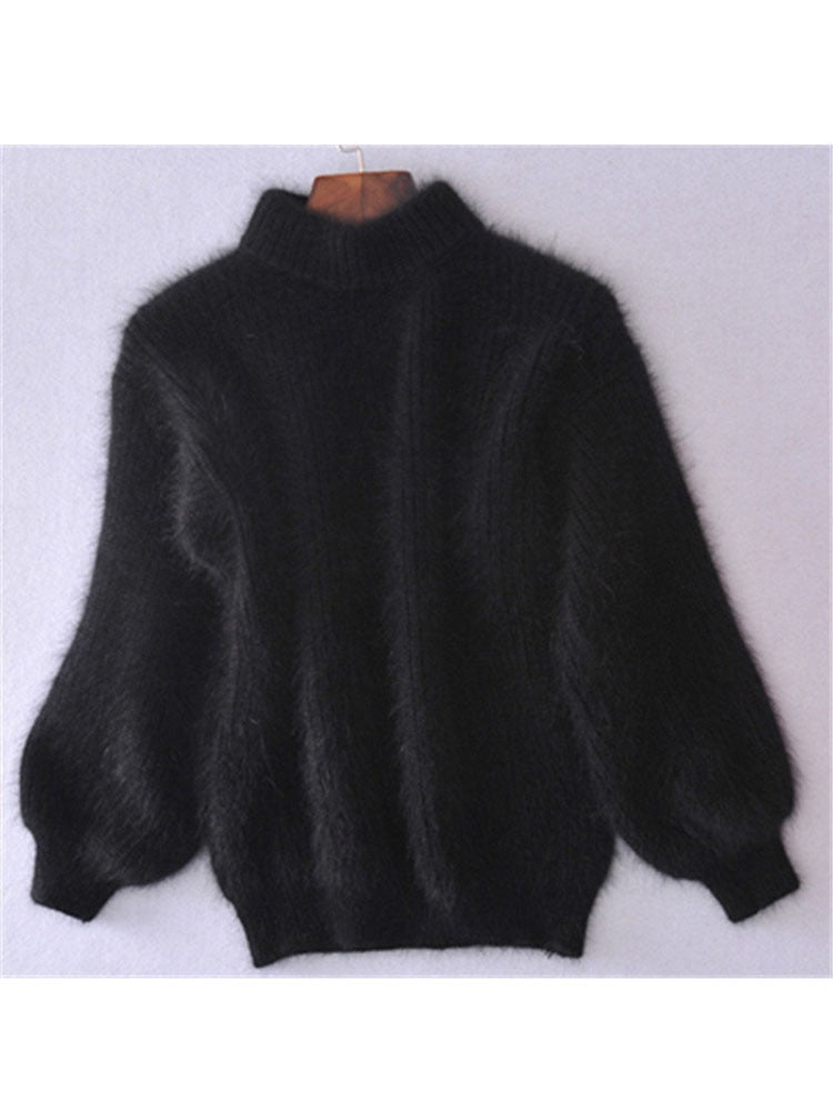 "Mohair" 
-Thicken Turtleneck
-Fashion Lantern Sleeve 
-Pullover