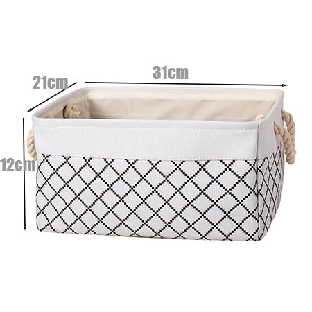 Cotton Linen Folding Storage Baskets.
-Kids Toys Organizer 
-Clothes
-Sundries
-Storage Box 
-Cabinet Storage Bag
- Laundry Basket