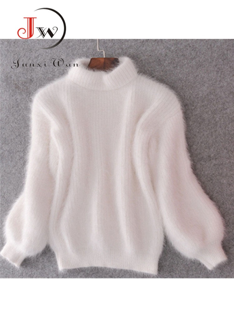 "Mohair" 
-Thicken Turtleneck
-Fashion Lantern Sleeve 
-Pullover