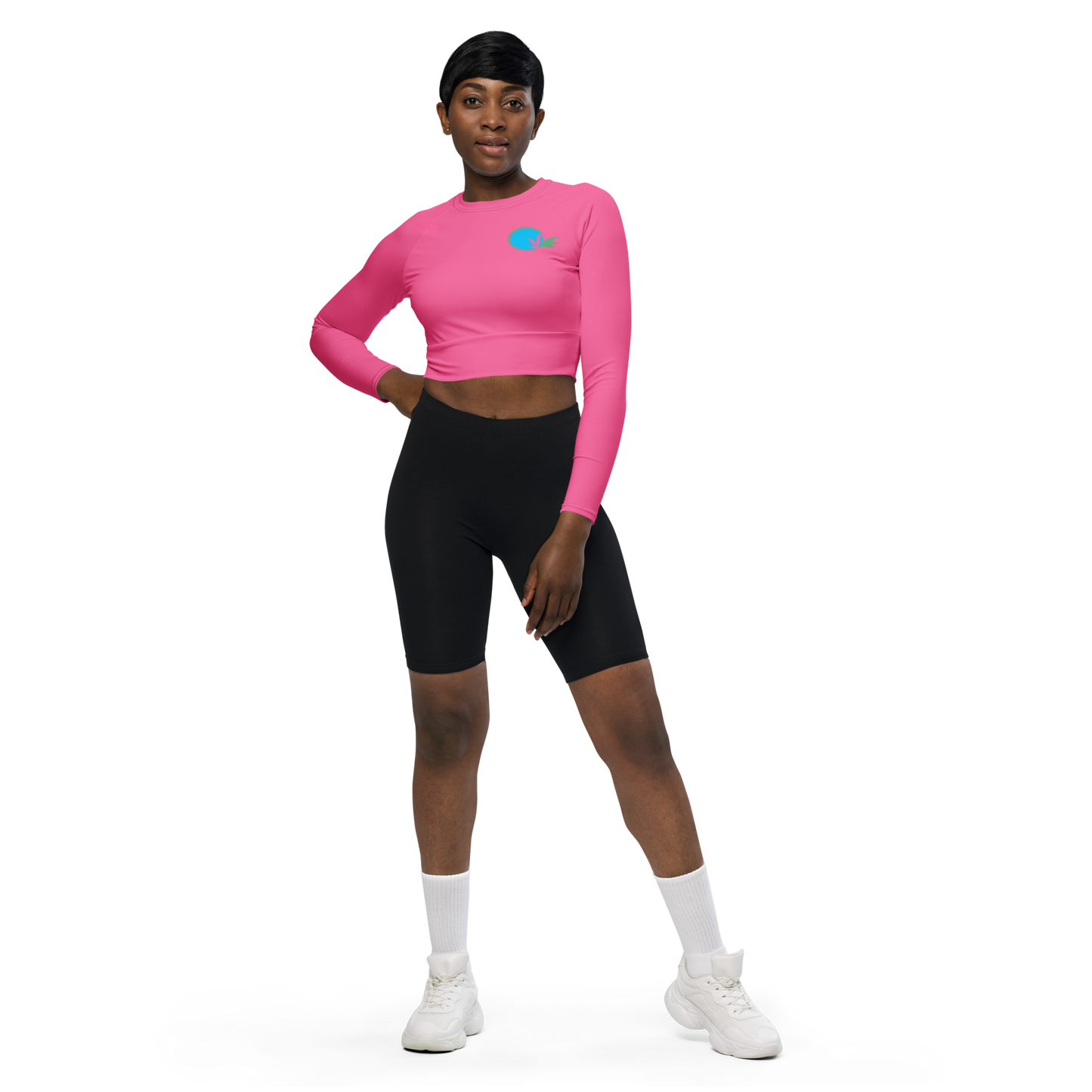 Elite-high long.sleeve crop.top