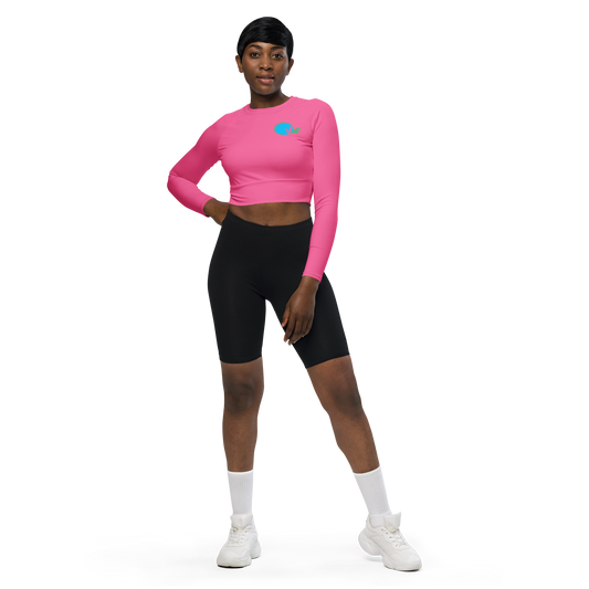 Elite-high long.sleeve crop.top