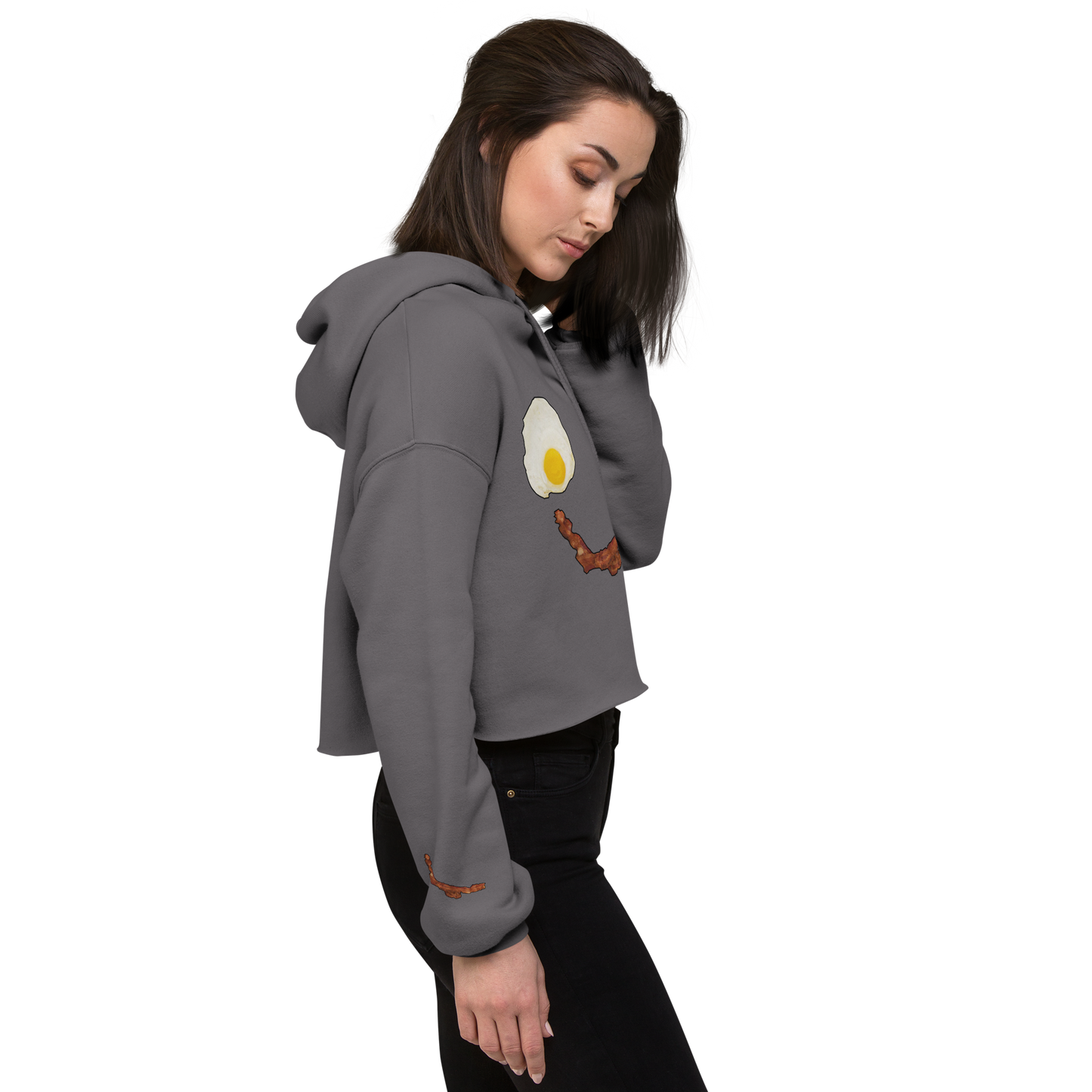 Eggs & Bacon:) Crop-Hoodie